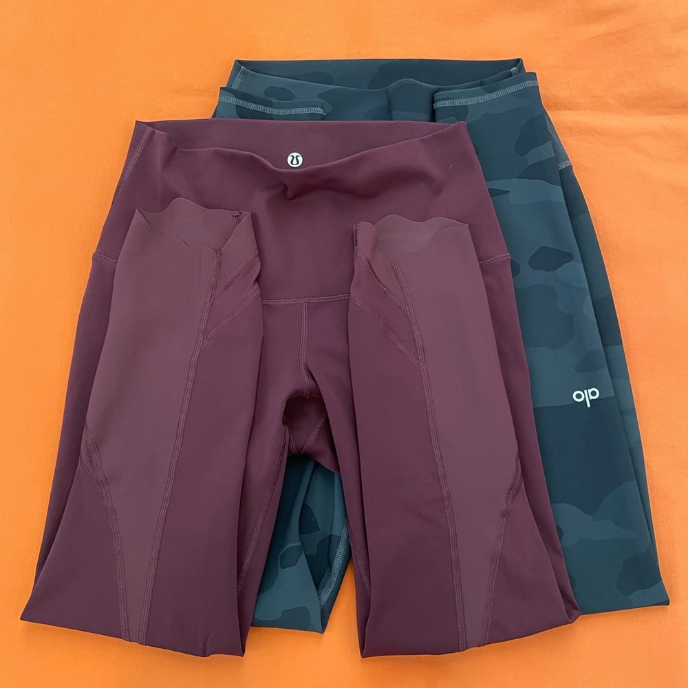 Lululemon Yoga 7/8 and Alo Camo Leggings Duo